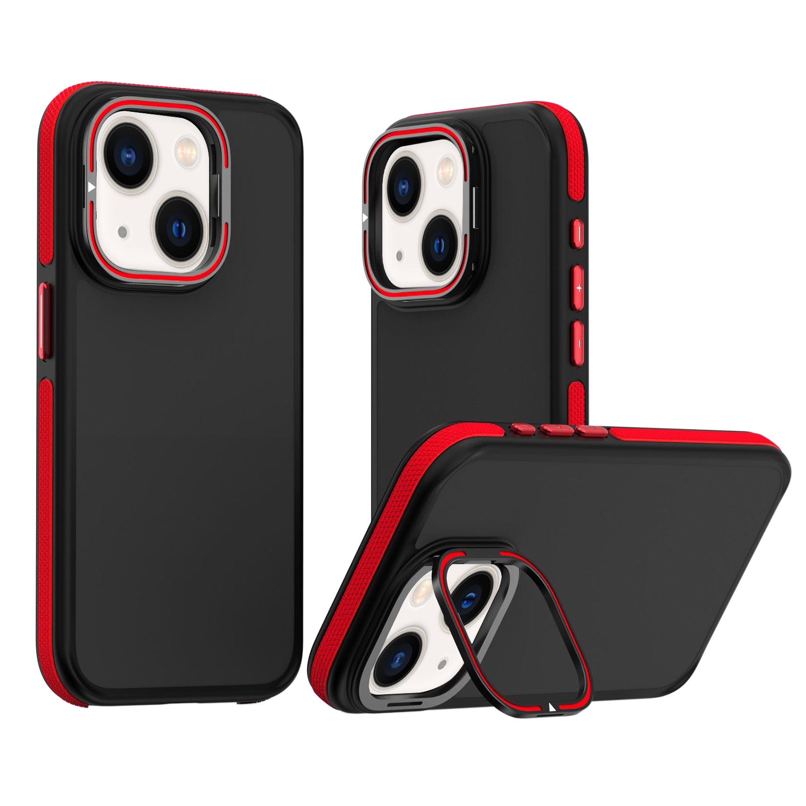 For iPhone 14 Plus Dual-Color Shockproof TPU Phone Case(Red) - Shopkiz.com