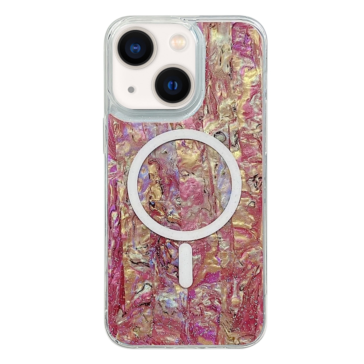 For iPhone 13 / 14 Shell Texture Multicolor MagSafe TPU Phone Case(Roige) - Shopkiz.com