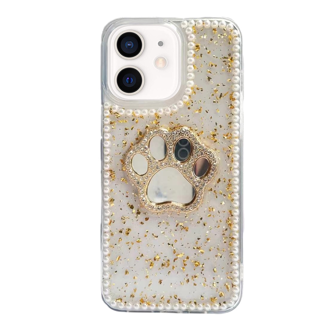 For iPhone 12 / 12 Pro Cat Claw Mirror TPU Phone Case(Gold) - Shopkiz.com