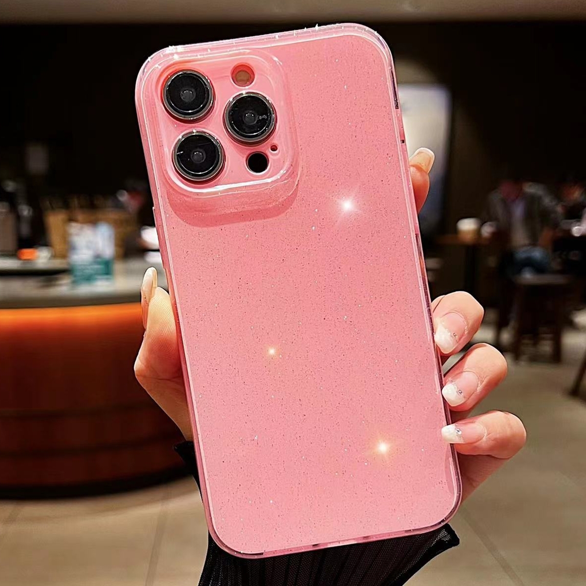 For iPhone 15 Pro Jelly Glitter Solid Color TPU Phone Case(Pink) - Shopkiz.com