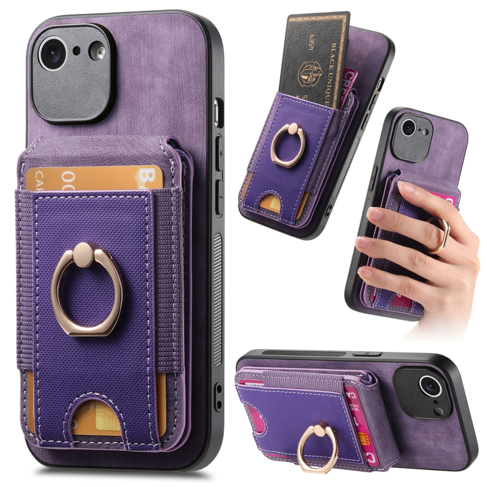 For iPhone 6 Plus / 6s Plus Retro Splitable Magnetic Stand Card Bag Leather Phone Case(Purple) - Shopkiz.com