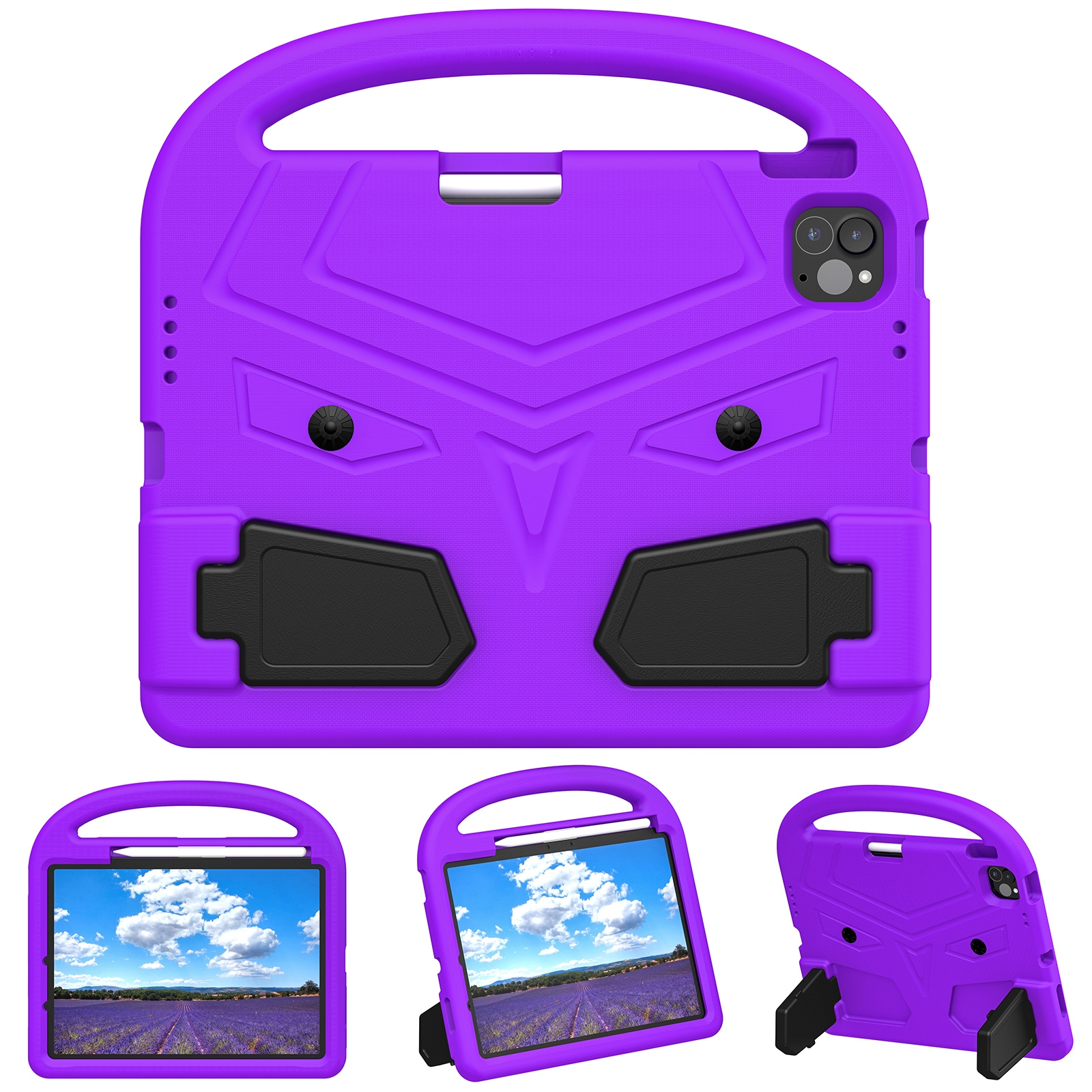 For iPad Air 11 2026 / 2025 / 2024 Sparrow Style Shockproof Kickstand EVA Tablet Case(Purple) - Shopkiz.com