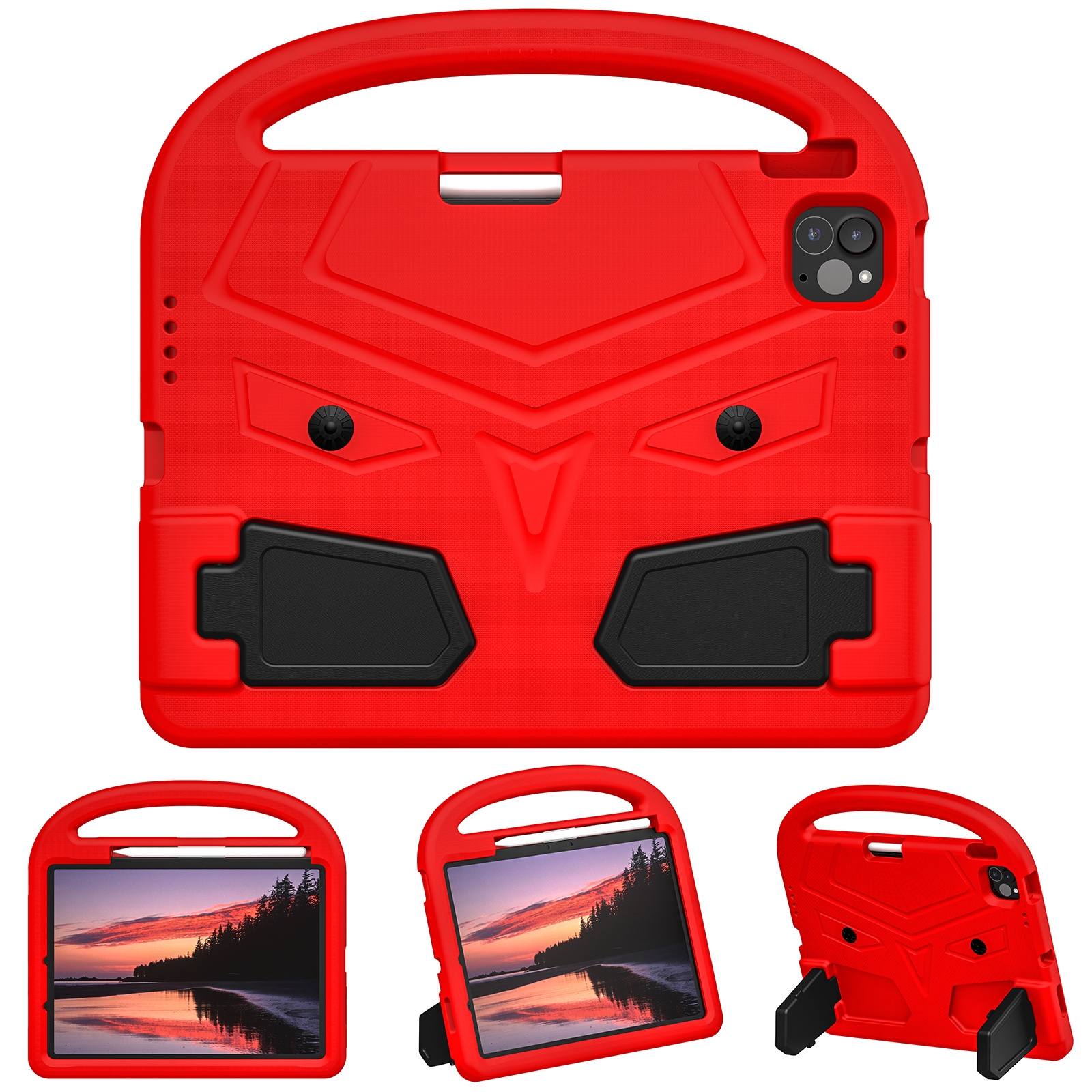 For iPad Pro 11 2025 / 2024 Sparrow Style Shockproof Kickstand EVA Tablet Case(Red) - Shopkiz.com