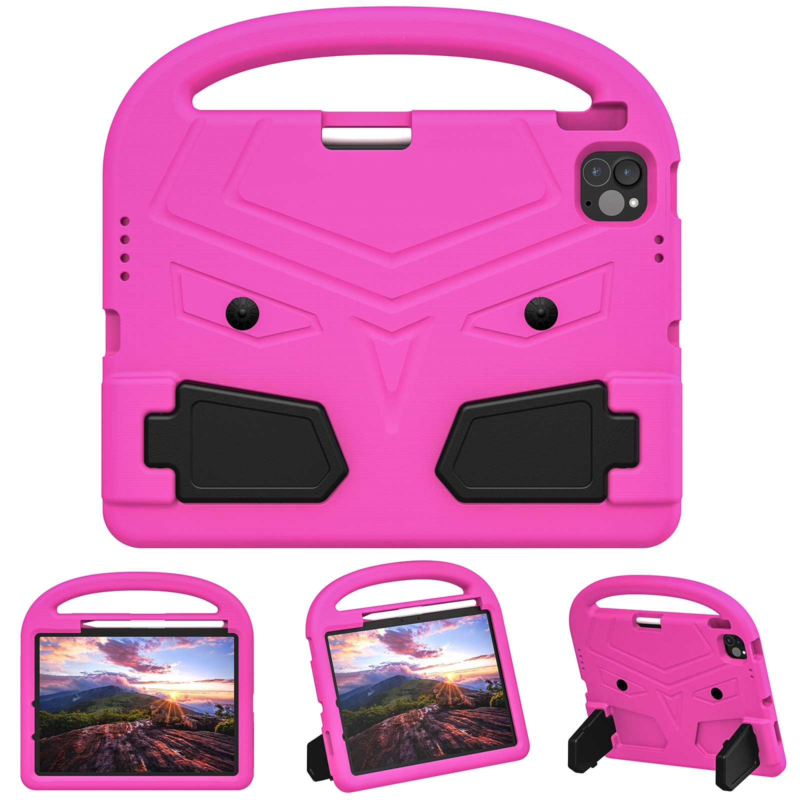 For iPad Pro 11 2025 / 2024 Sparrow Style Shockproof Kickstand EVA Tablet Case(Rose Red) - Shopkiz.com