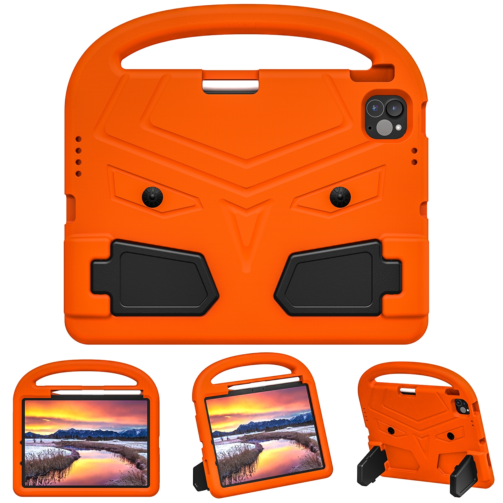 For iPad Pro 11 2025 / 2024 Sparrow Style Shockproof Kickstand EVA Tablet Case(Orange) - Shopkiz.com