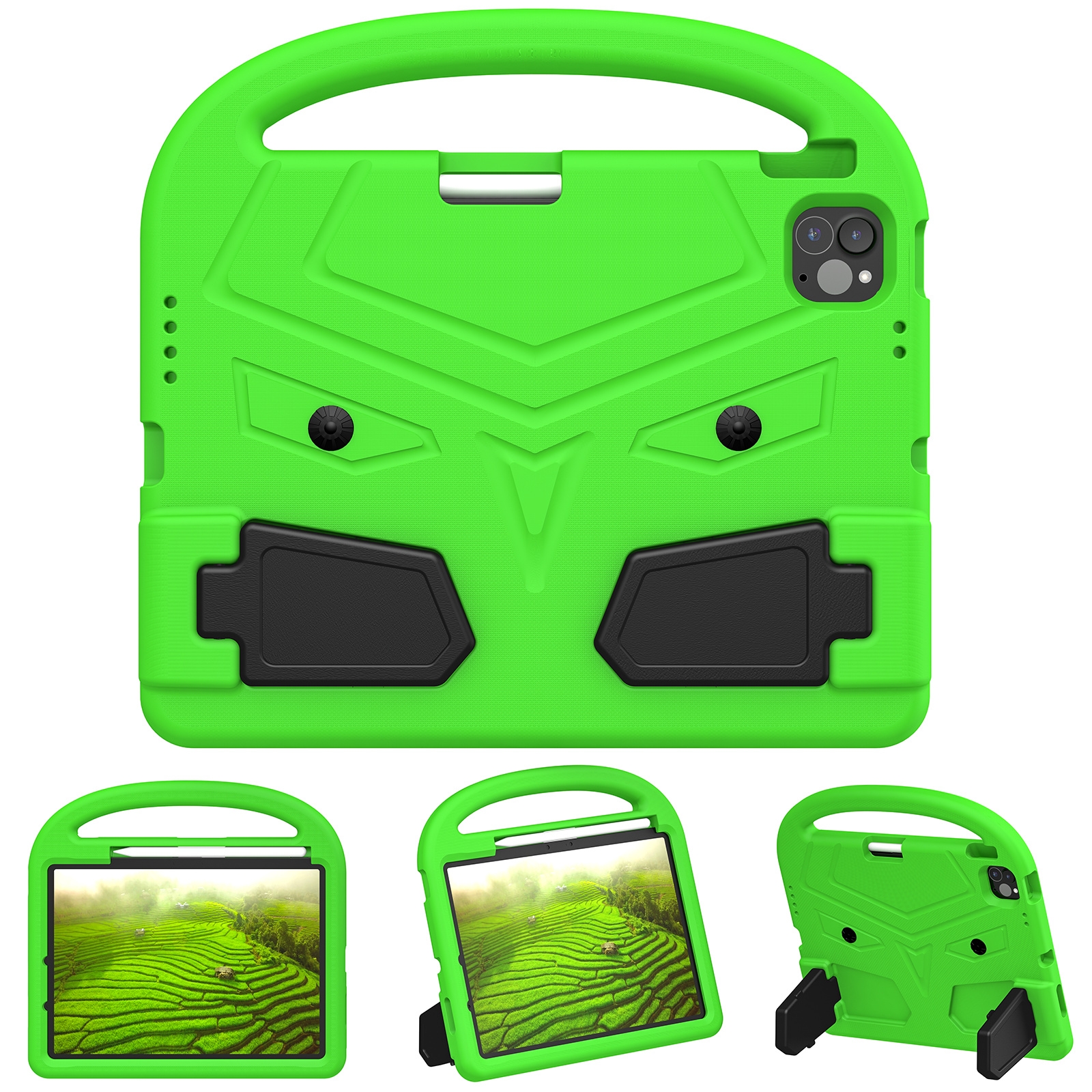 For iPad Pro 11 2025 / 2024 Sparrow Style Shockproof Kickstand EVA Tablet Case(Green) - Shopkiz.com