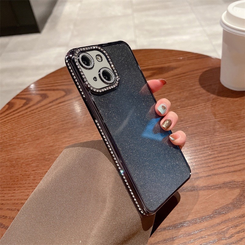 For iPhone 14 Plus Diamond Glitter TPU Phone Case(Black) - Shopkiz.com