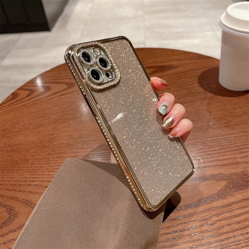 For iPhone 16 Pro Diamond Glitter TPU Phone Case(Gold) - Shopkiz.com