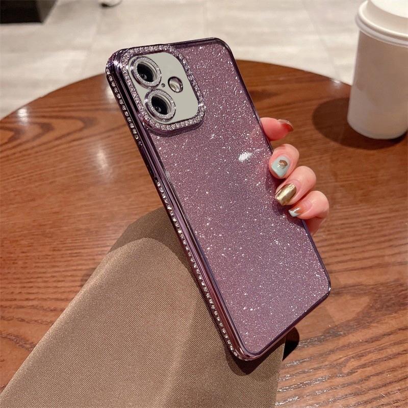 For iPhone 17 Diamond Glitter TPU Phone Case(Purple) - Shopkiz.com