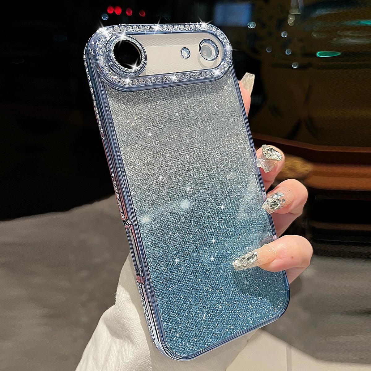 For iPhone Air Diamond Gradient Glitter TPU Phone Case(Gradient Blue) - Shopkiz.com