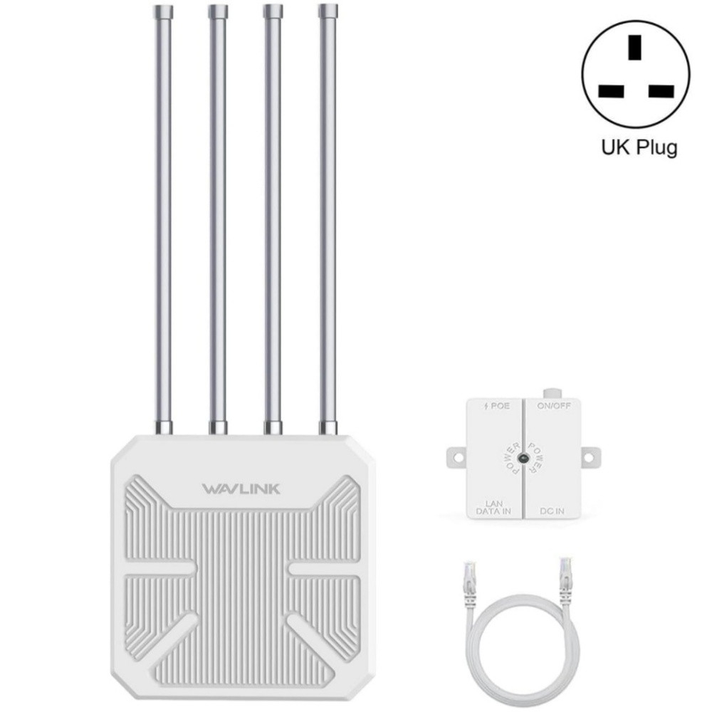 WAVLINK WN573HX3 AX3000 Waterproof Outdoor WiFi Wireless Outdoor Dual Band Router, Plug:UK Plug - Shopkiz.com