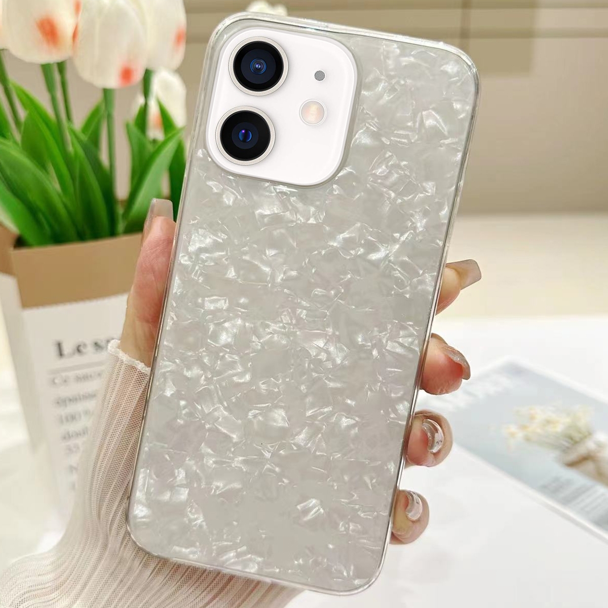 For iPhone 12 mini Shell Pattern TPU Protective Phone Case(White) - Shopkiz.com