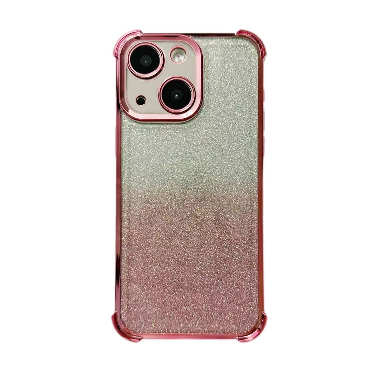 For iPhone 15 Plus Electrpolated Glitter Four-corner Shockproof Space TPU Phone Case(Gradient Pink) - Shopkiz.com