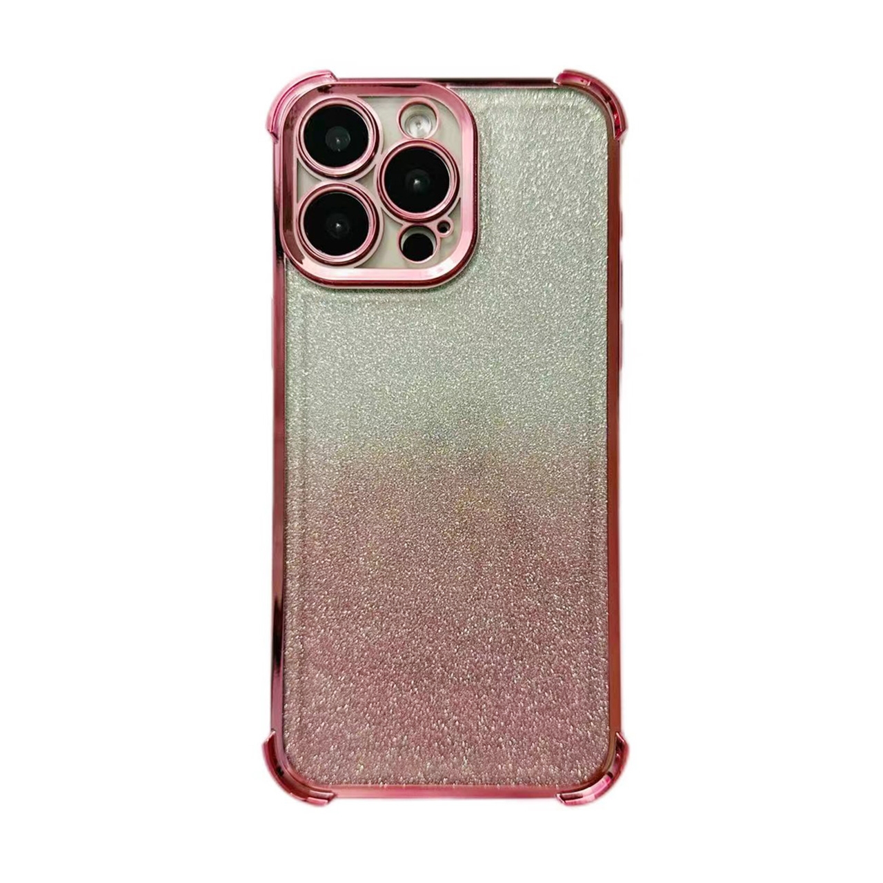 For iPhone 14 Pro Max Electrpolated Glitter Four-corner Shockproof Space TPU Phone Case(Gradient Pink) - Shopkiz.com