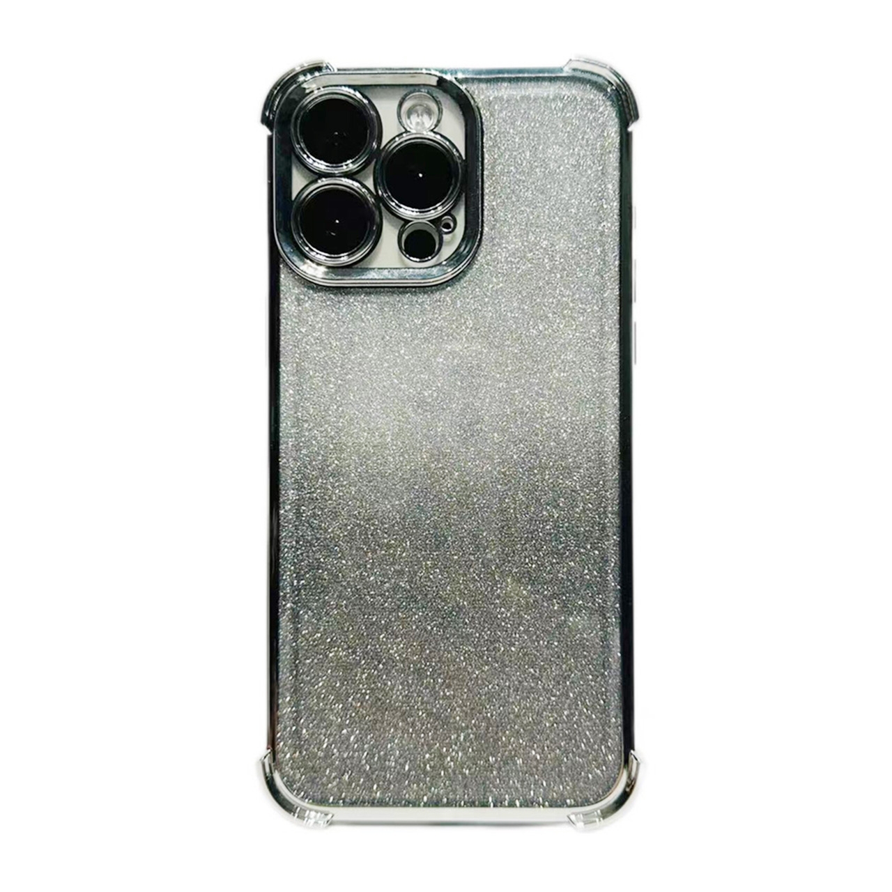 For iPhone 14 Pro Max Electrpolated Glitter Four-corner Shockproof Space TPU Phone Case(Gradient Silver) - Shopkiz.com