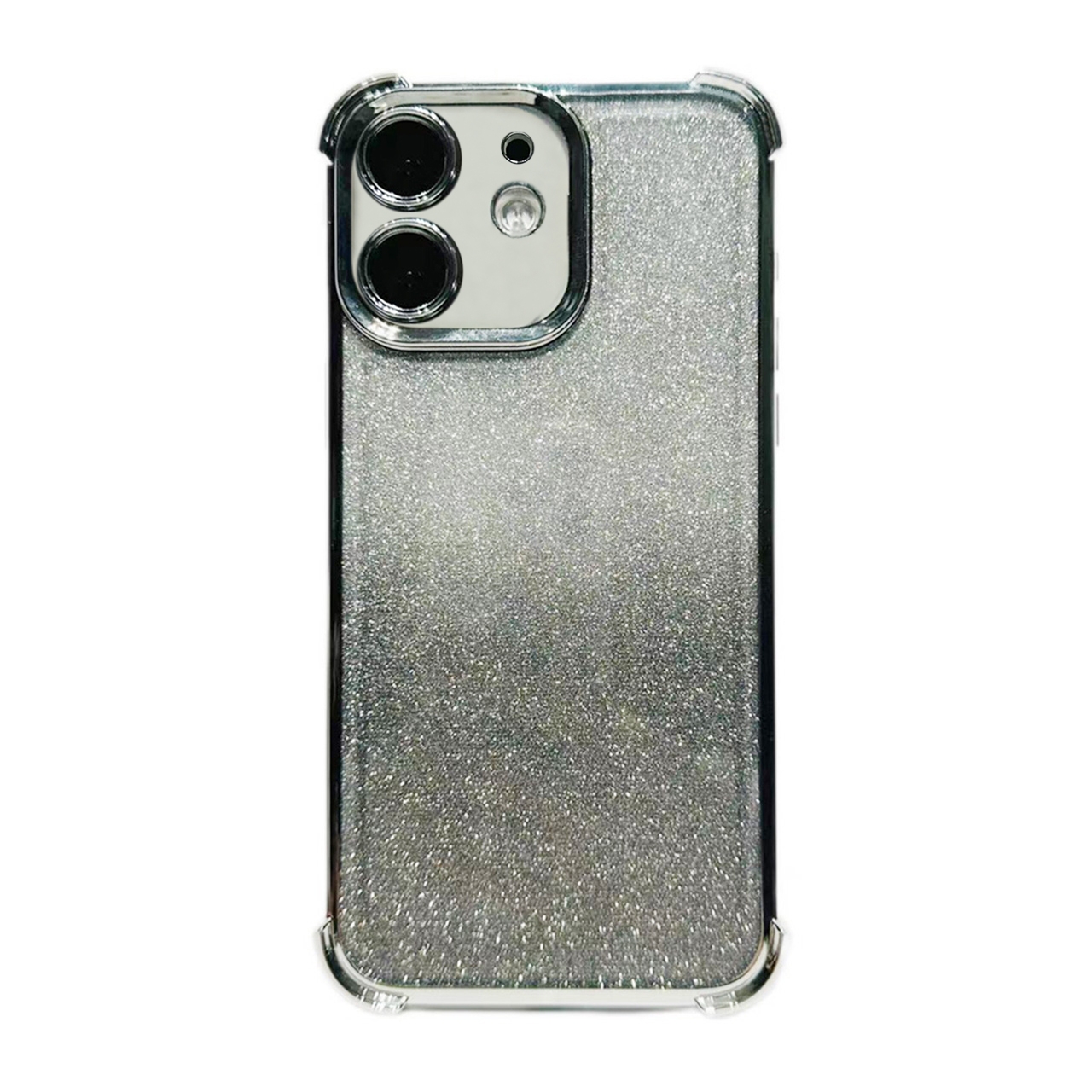 For iPhone 12 Electrpolated Glitter Four-corner Shockproof Space TPU Phone Case(Gradient Silver) - Shopkiz.com