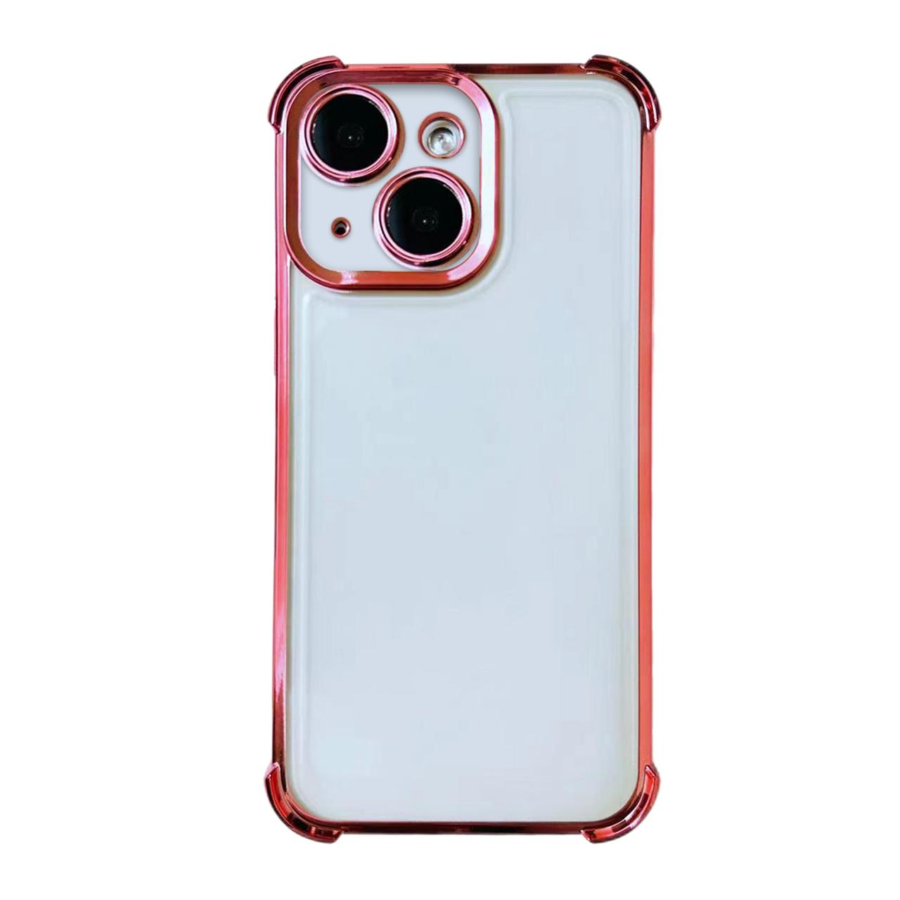 For iPhone 15 Electrpolated Space Four-corner Shockproof TPU Phone Case(Pink) - Shopkiz.com