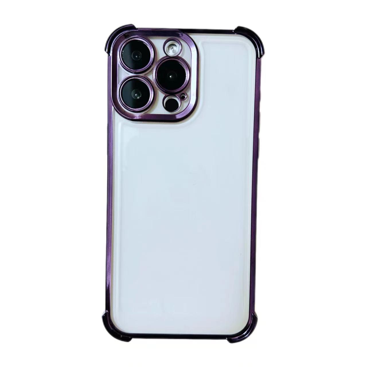 For iPhone 13 Pro Max Electrpolated Space Four-corner Shockproof TPU Phone Case(Purple) - Shopkiz.com