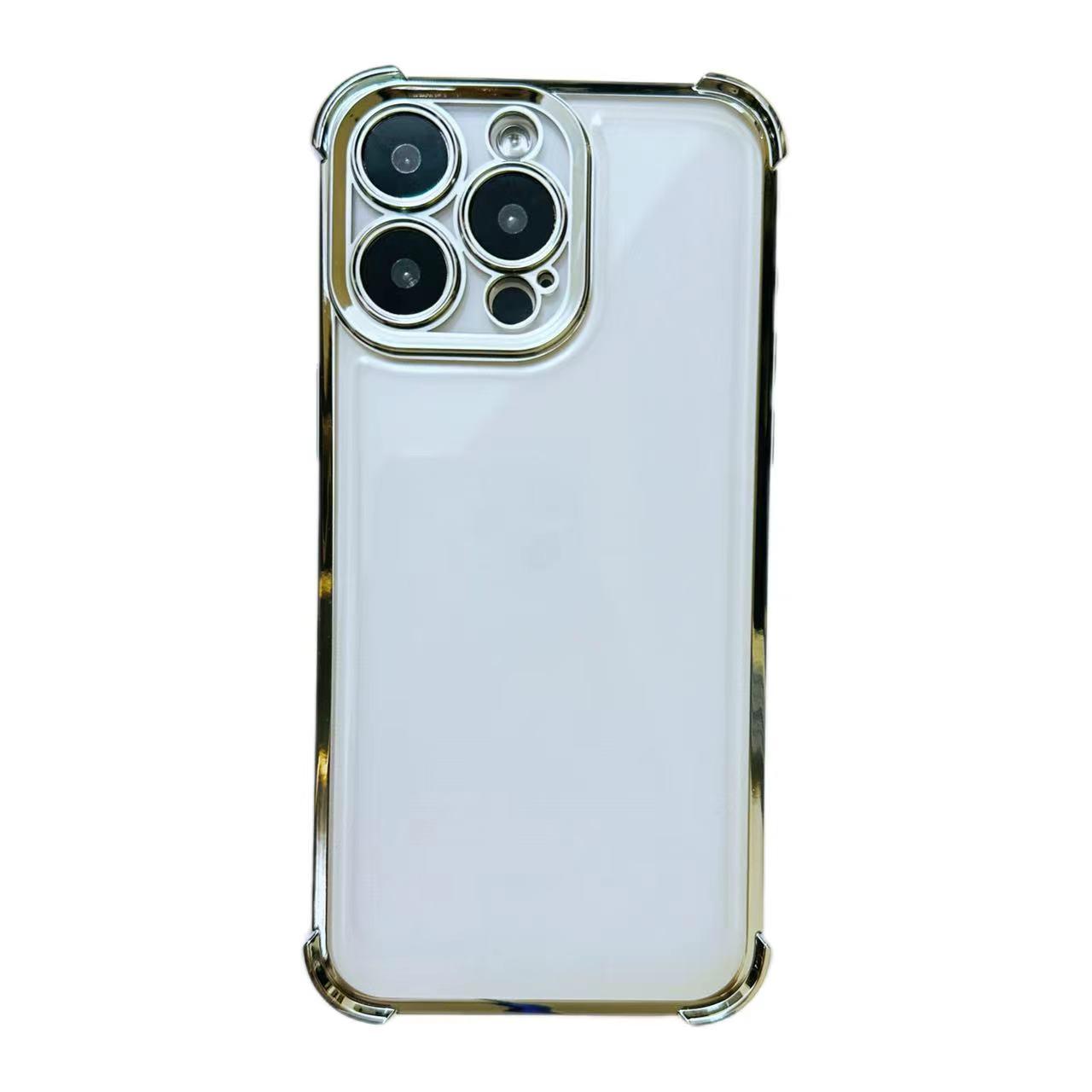 For iPhone 13 Pro Max Electrpolated Space Four-corner Shockproof TPU Phone Case(Silver) - Shopkiz.com