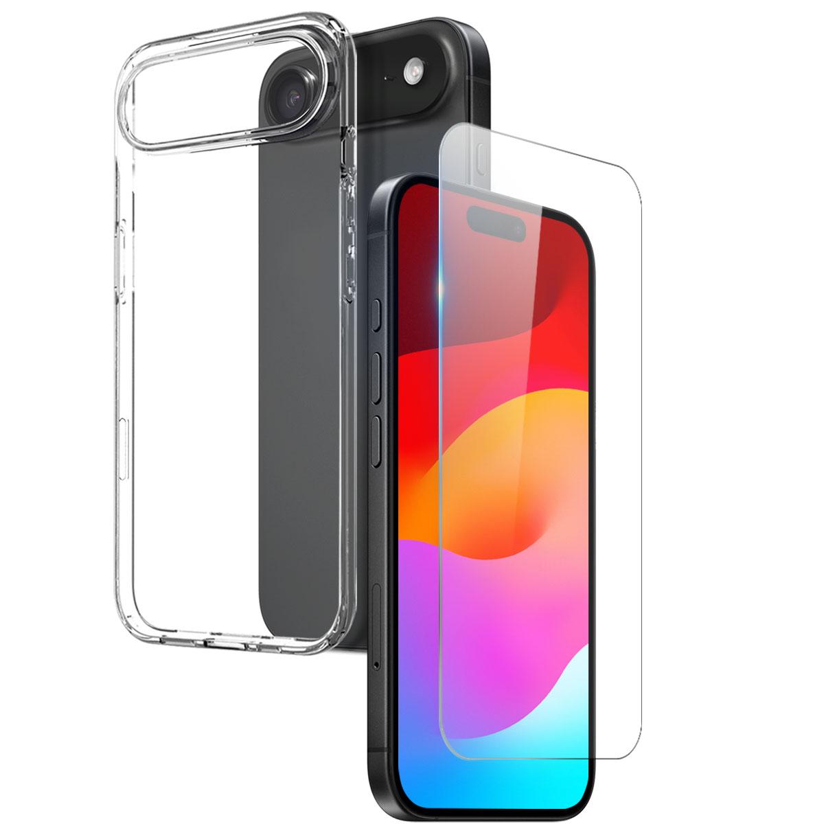 For iPhone Air NORTHJO 2 in 1 TPU Phone Case Screen Protector Tempered Glass Film(Clear) - Shopkiz.com