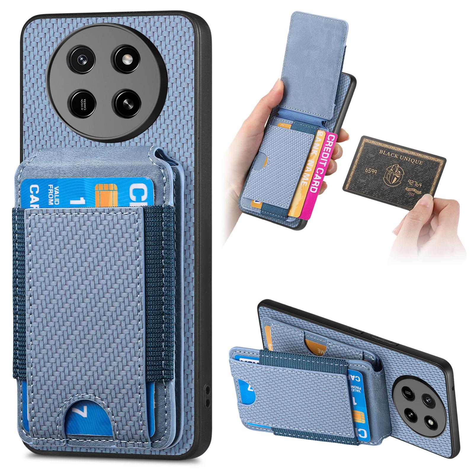 For Honor X80 Pro Max 5G Carbon Fiber Vertical Flip Wallet Stand Phone Case(Blue) - Shopkiz.com