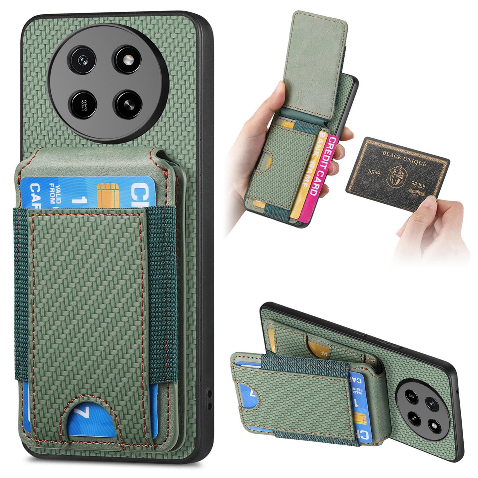 For Honor X80 Pro Max 5G Carbon Fiber Vertical Flip Wallet Stand Phone Case(Green) - Shopkiz.com