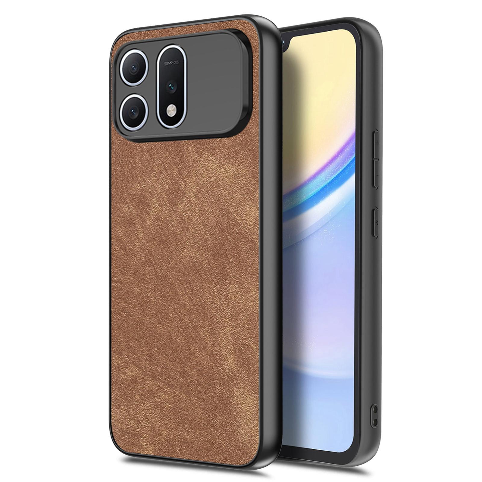 For Honor Win Turbo 5G Vintage Leather PC Back Cover Phone Case(Brown) - Shopkiz.com