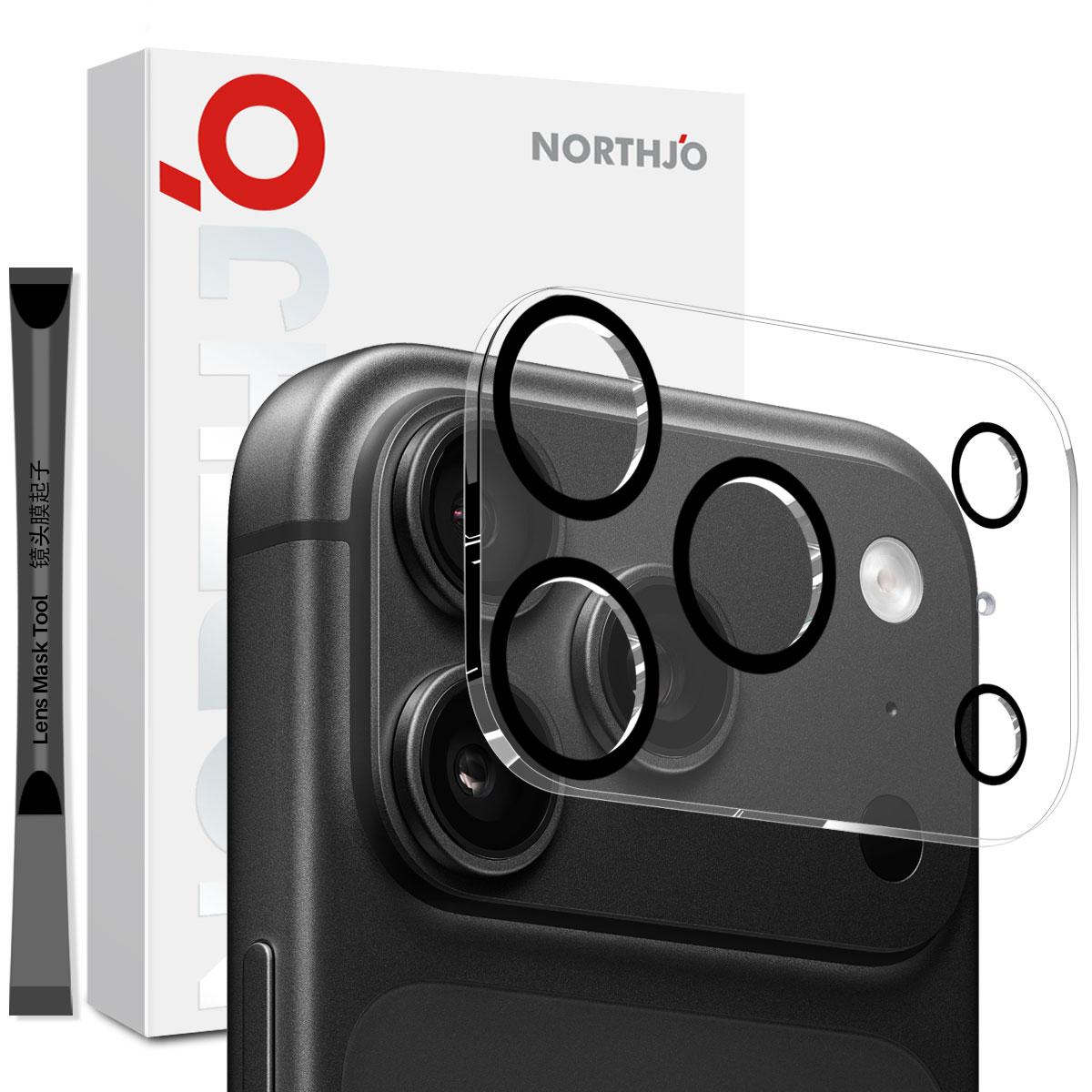 For iPhone 18 Pro Max NORTHJO Camera Lens Protector 3D Night Shot Tempered Glass Film(Black) - Shopkiz.com
