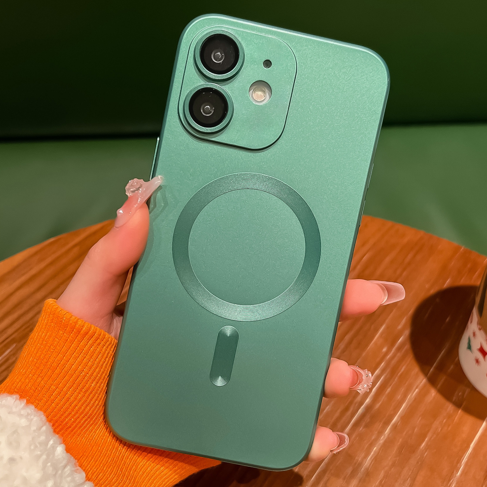 For iPhone 11 Metallic Paint Magsafe Liquid TPU Phone Case(Green) - Shopkiz.com