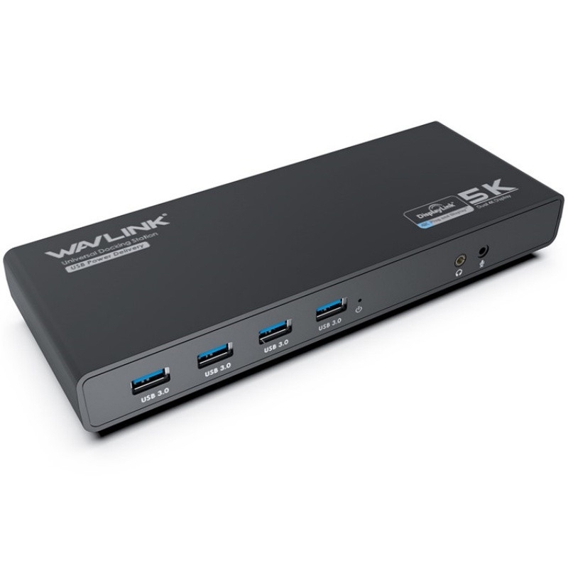 WAVLINK UG69PD6 Dual 4K Laptop Docking Station 5K HD Displaylink 65 / 100W PD Charging, Plug:UK Plug - Shopkiz.com