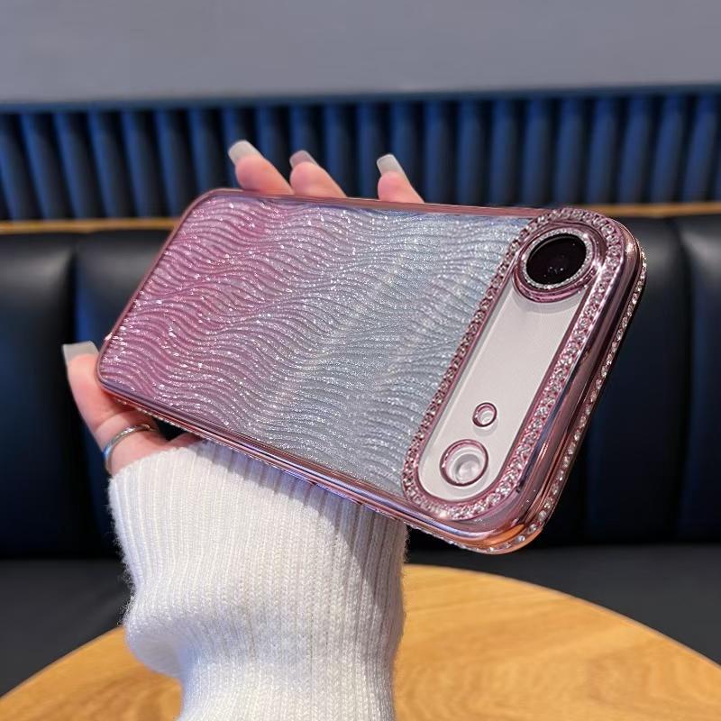 For iPhone Air Diamond Water Ripple Gradient Glitter TPU Phone Case(Pink) - Shopkiz.com