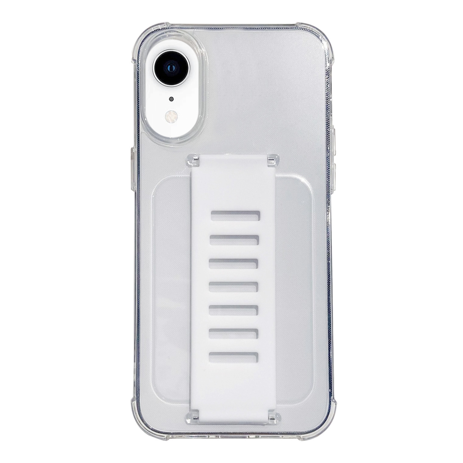 For iPhone XR Transparent Wristband Shockproof TPU Phone Case(White) - Shopkiz.com