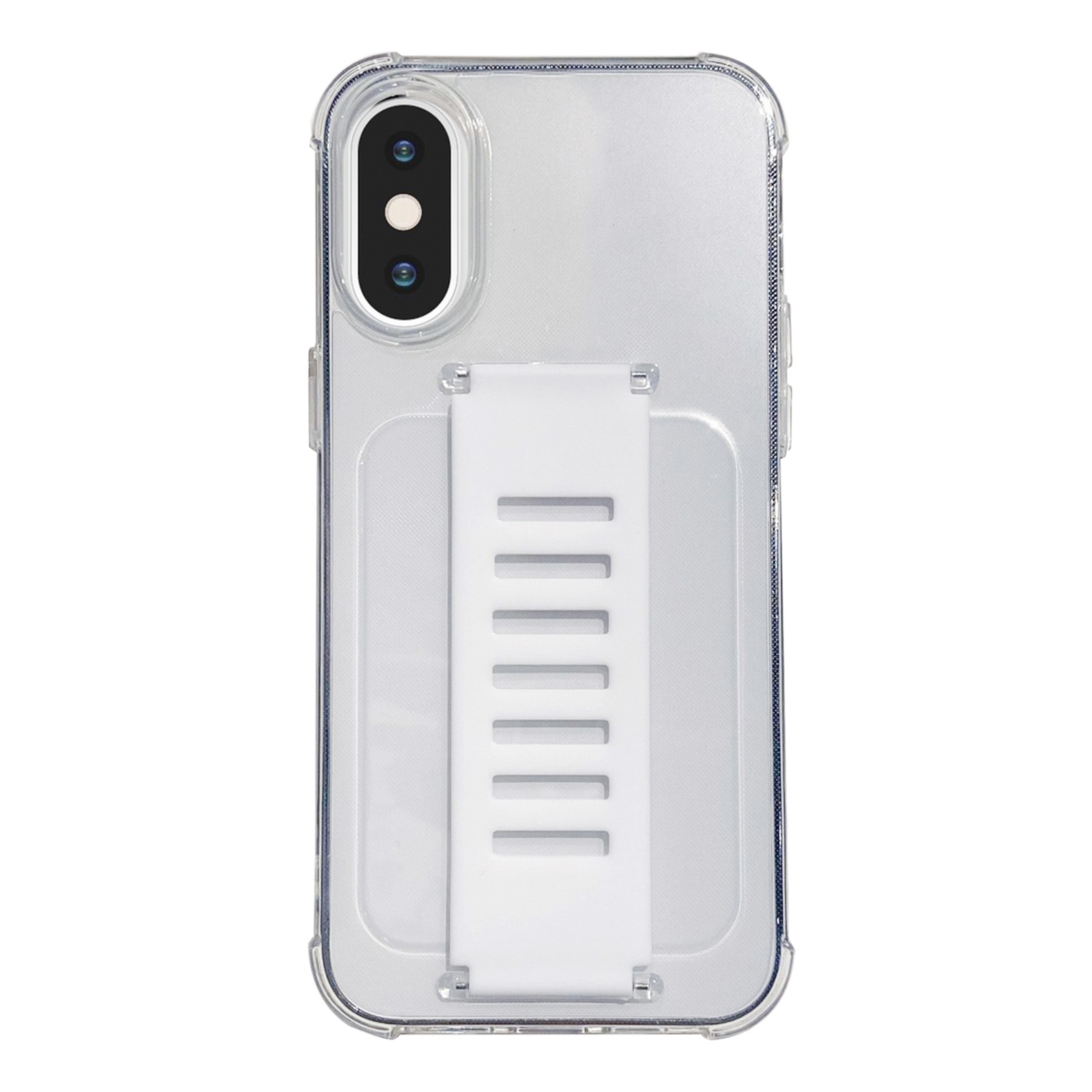For iPhone XS Max Transparent Wristband Shockproof TPU Phone Case(White) - Shopkiz.com
