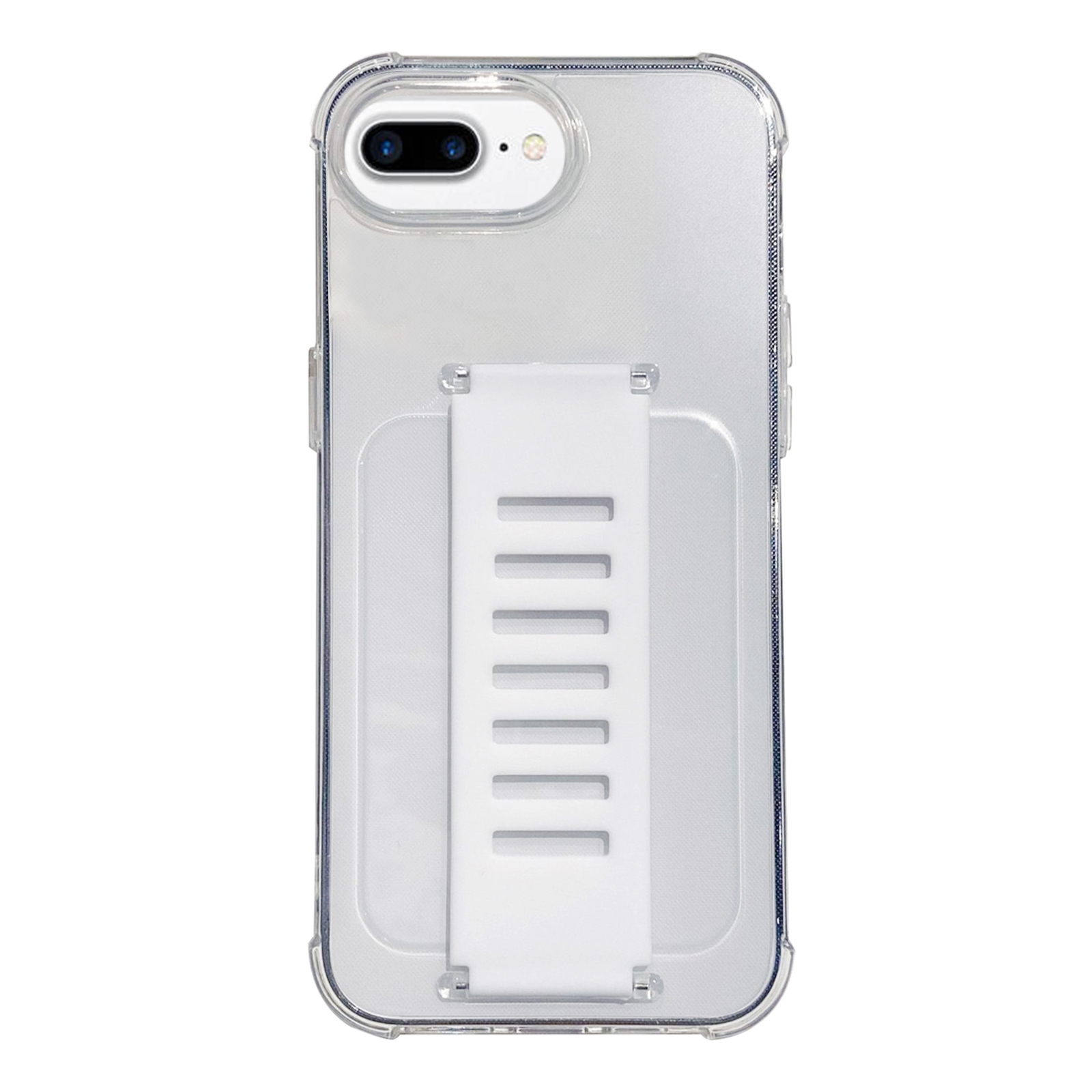For iPhone 7 Plus / 8 Plus Transparent Wristband Shockproof TPU Phone Case(White) - Shopkiz.com