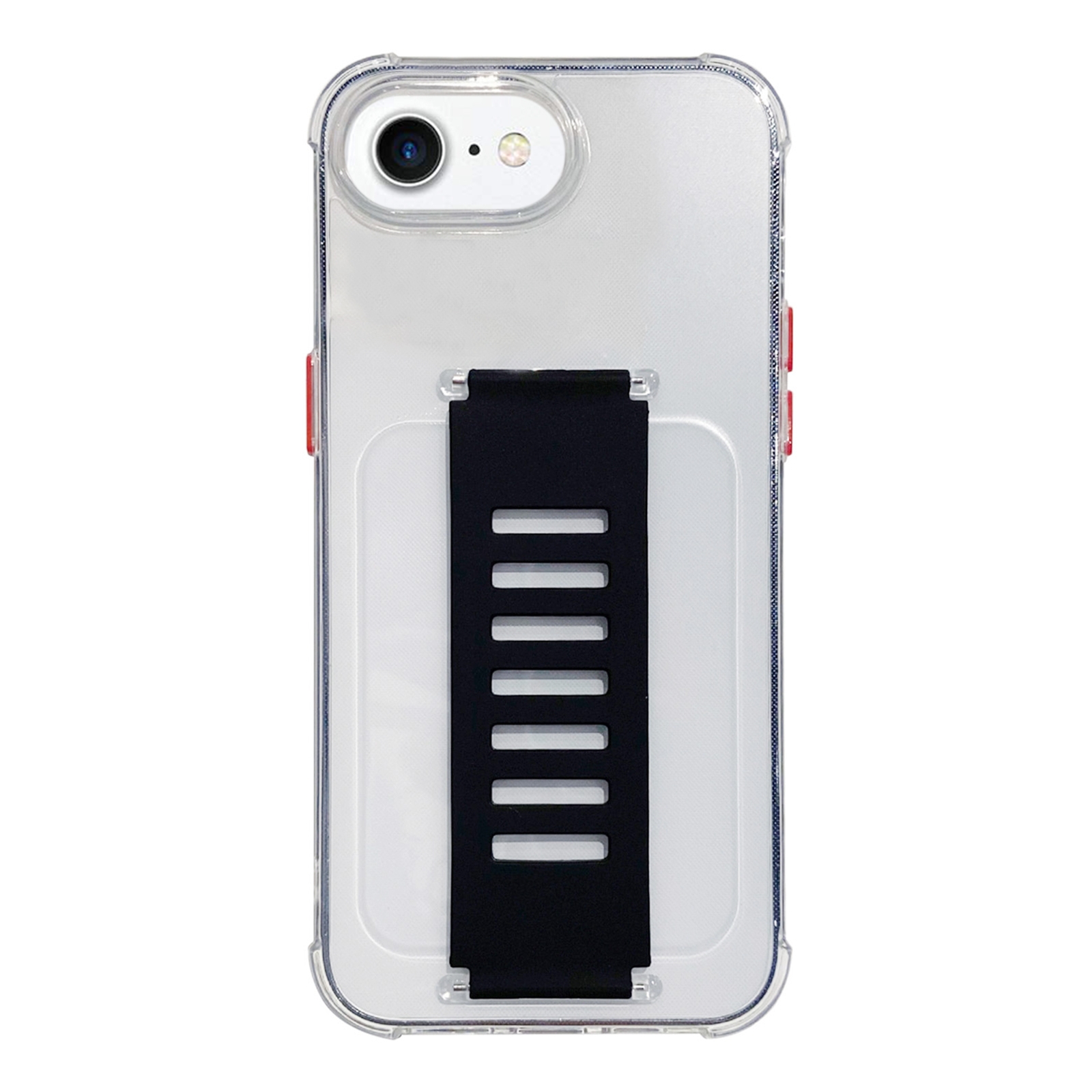 For iPhone 7 / 8 / SE 2022 Transparent Wristband Shockproof TPU Phone Case(Black) - Shopkiz.com