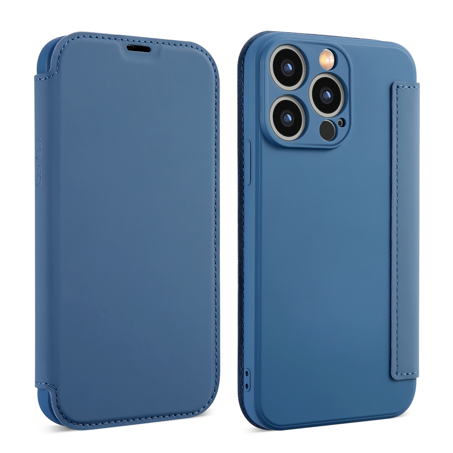 For iPhone 7 / 8 / SE 2022 Imitate Liquid Skin Feel Leather Phone Case with Card Slots(Blue) - Shopkiz.com
