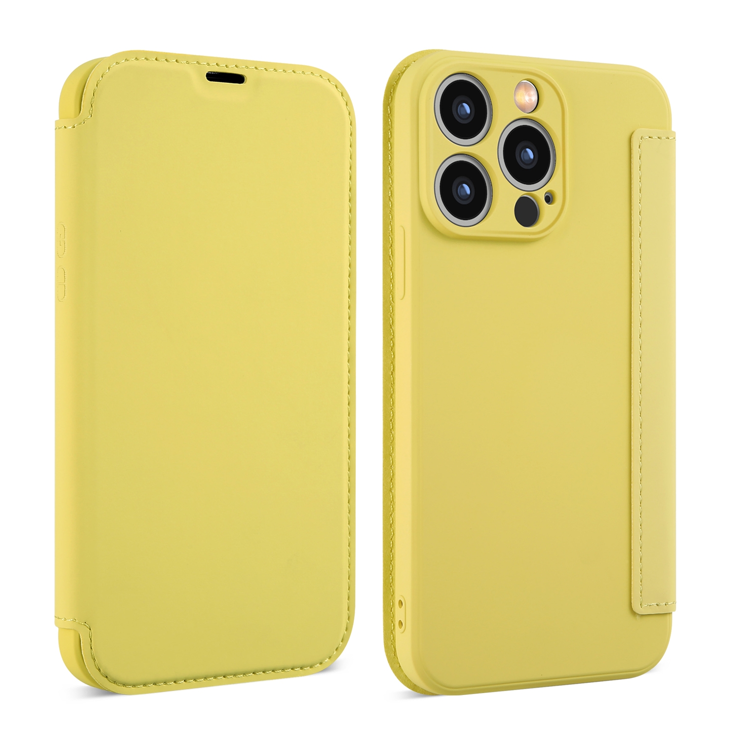 For iPhone 7 / 8 / SE 2022 Imitate Liquid Skin Feel Leather Phone Case with Card Slots(Yellow) - Shopkiz.com