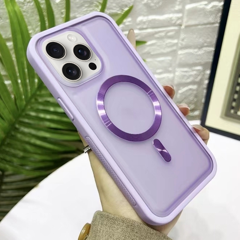 For iPhone 11 Pro Bread 3 in 1 MagSafe Acrylic Hybrid Silicone Phone Case(Purple) - Shopkiz.com
