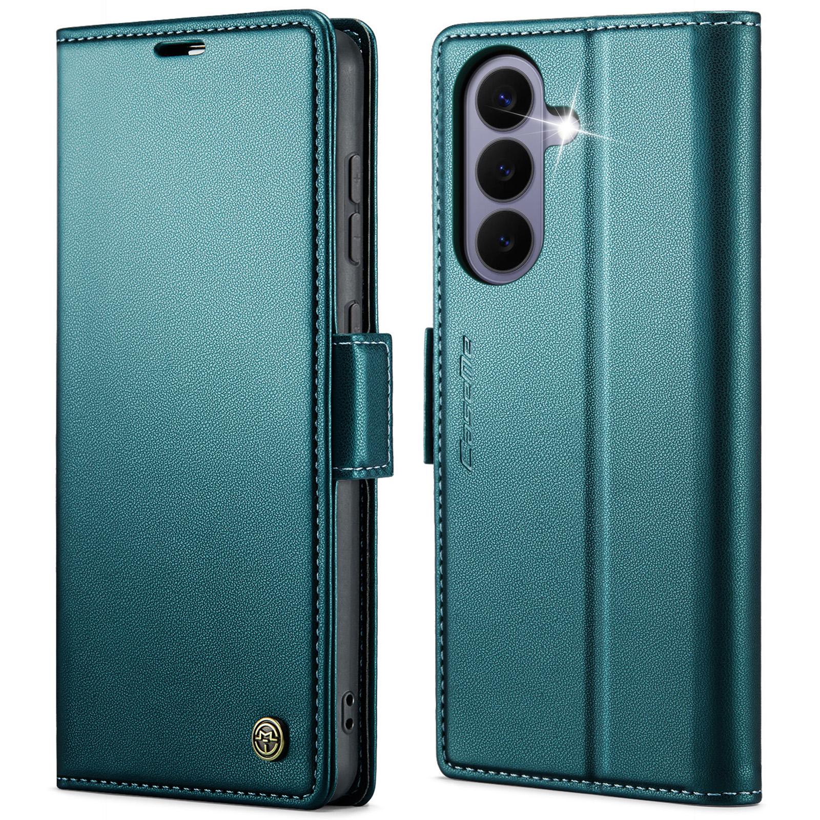 For Galaxy S26 FE 5G CaseMe 023 Butterfly Buckle Litchi Texture RFID Anti-theft Leather Phone Case(Green) - Shopkiz.com