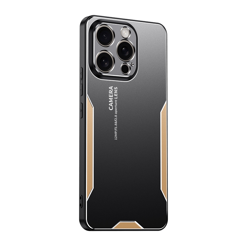 For iPhone 12 Pro Blade Series TPU Hybrid Metal Phone Case(Gold) - Shopkiz.com