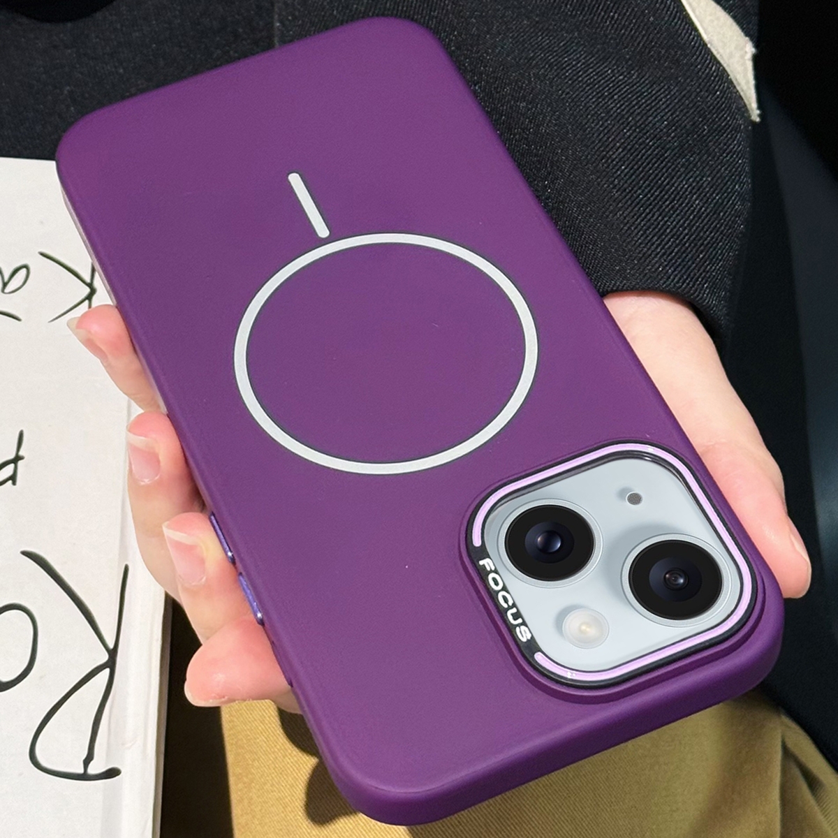 For iPhone 15 Plus Skin-friendly Ultra-thin MagSafe PC Phone Case(Purple) - Shopkiz.com