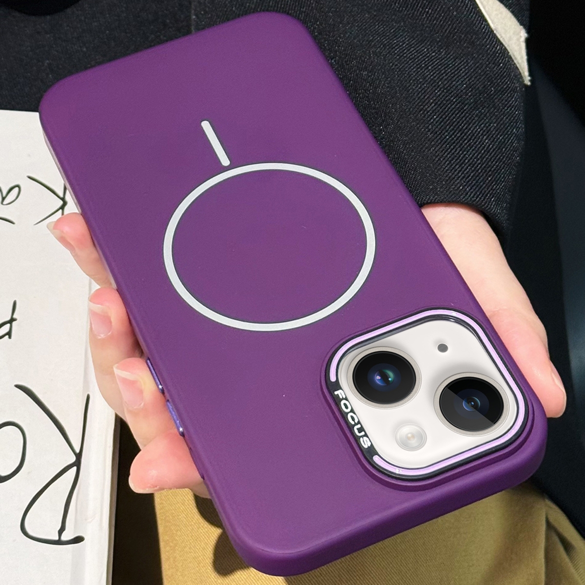 For iPhone 14 Skin-friendly Ultra-thin MagSafe PC Phone Case(Purple) - Shopkiz.com
