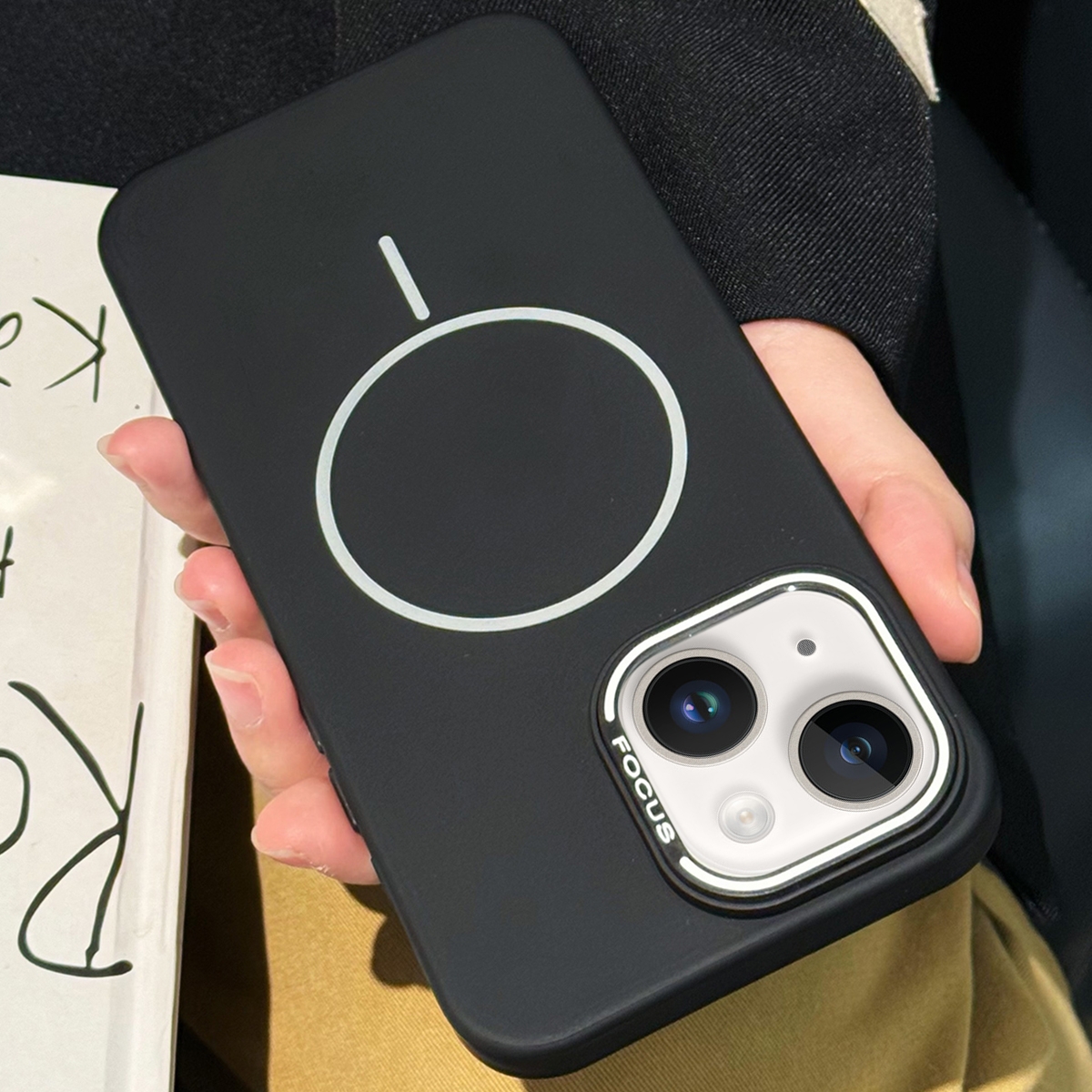 For iPhone 14 Skin-friendly Ultra-thin MagSafe PC Phone Case(Black) - Shopkiz.com