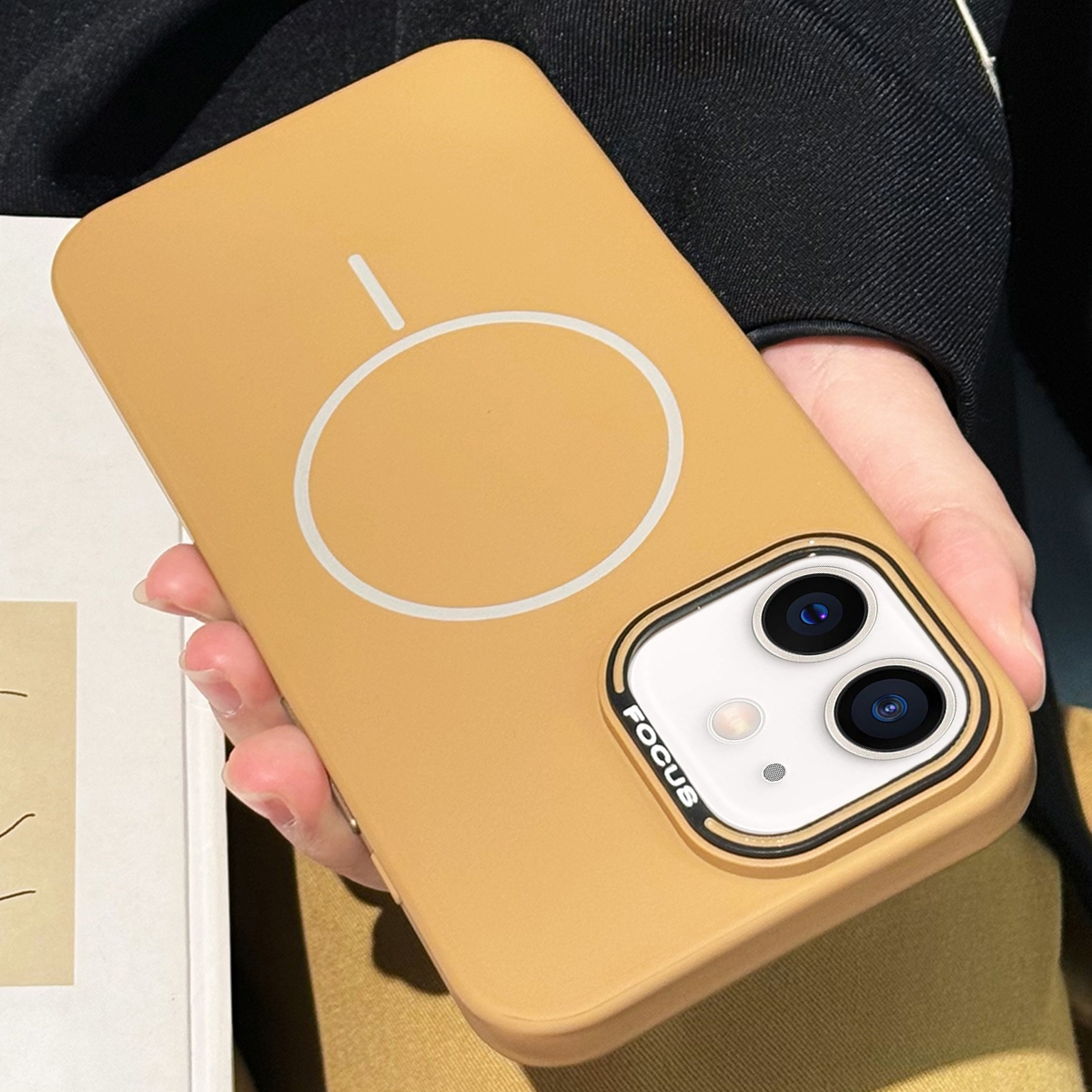 For iPhone 12 Skin-friendly Ultra-thin MagSafe PC Phone Case(Yellow) - Shopkiz.com