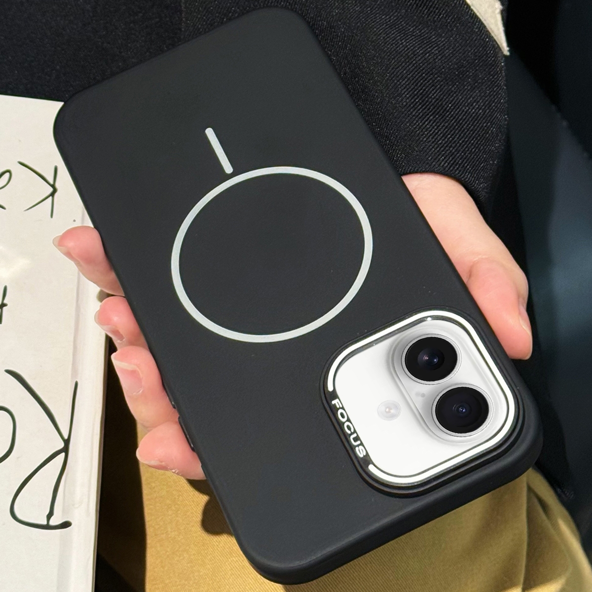 For iPhone 16 Plus Skin-friendly Ultra-thin MagSafe PC Phone Case(Black) - Shopkiz.com