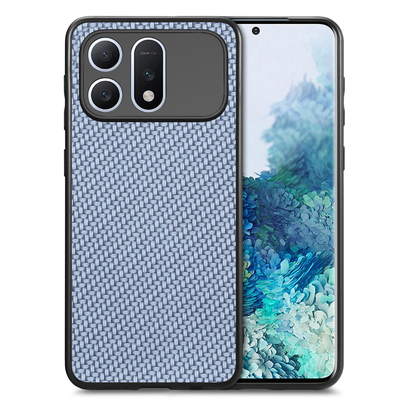 For Honor Win Turbo 5G Carbon Fiber Texture Leather Back Cover Phone Case(Blue) - Shopkiz.com