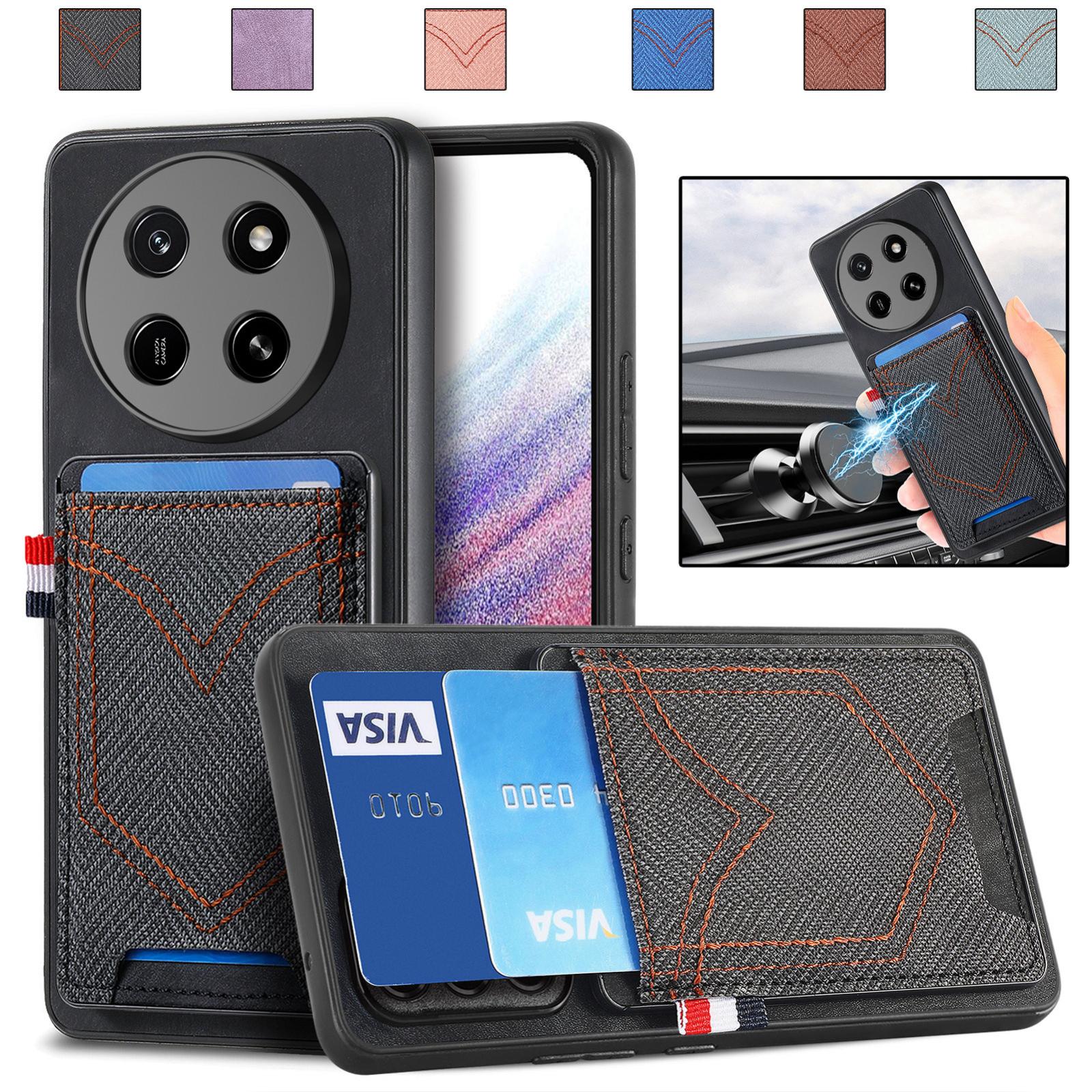 For Honor X80 Pro Max 5G Denim Texture Leather Skin Phone Case with Card Slot(Black) - Shopkiz.com
