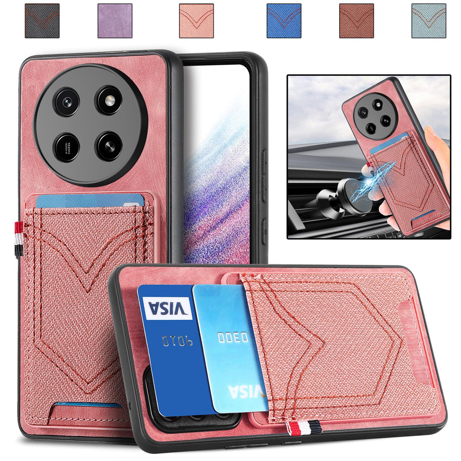For Honor X80 Pro Max 5G Denim Texture Leather Skin Phone Case with Card Slot(Pink) - Shopkiz.com
