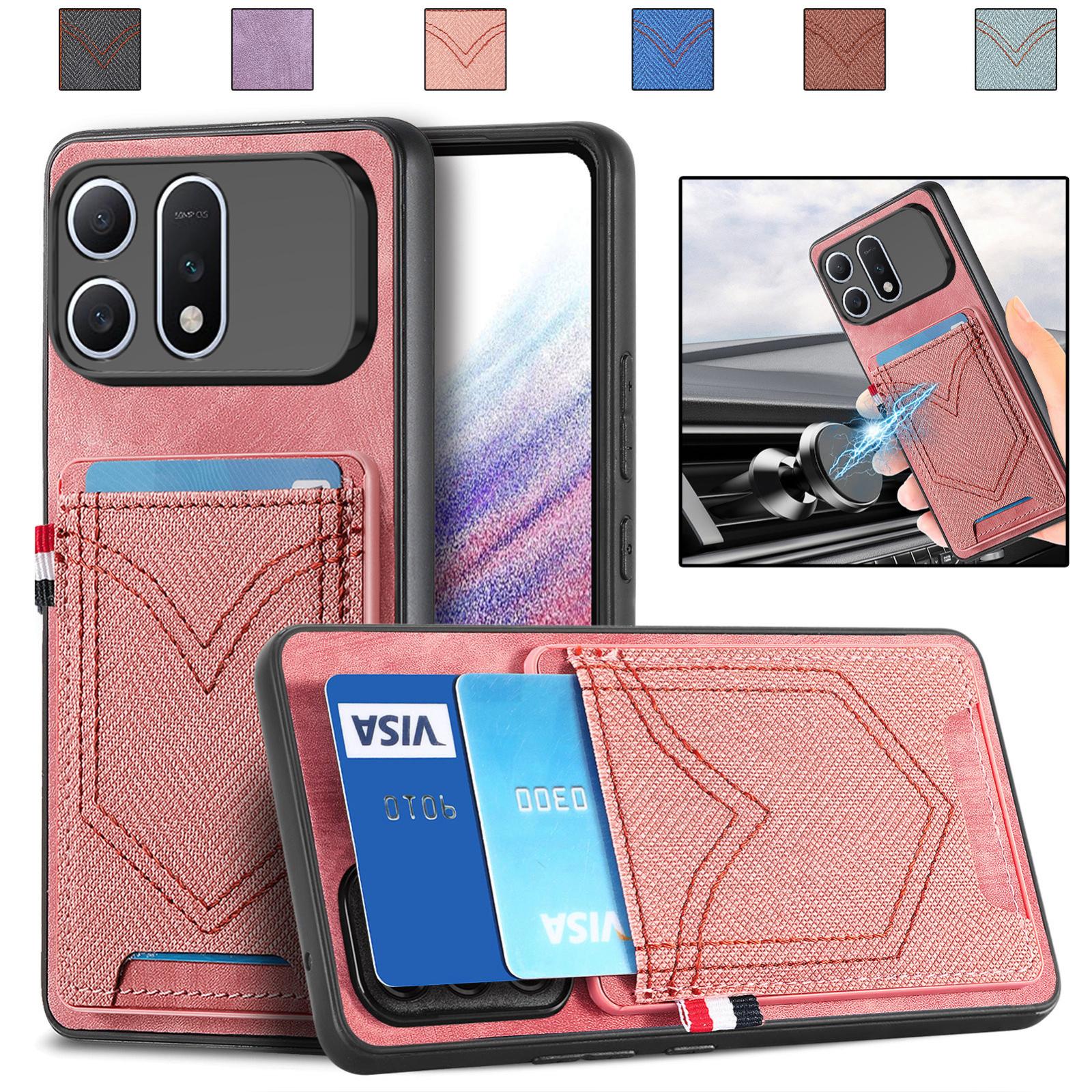 For Honor Win Turbo 5G Denim Texture Leather Skin Phone Case with Card Slot(Pink) - Shopkiz.com