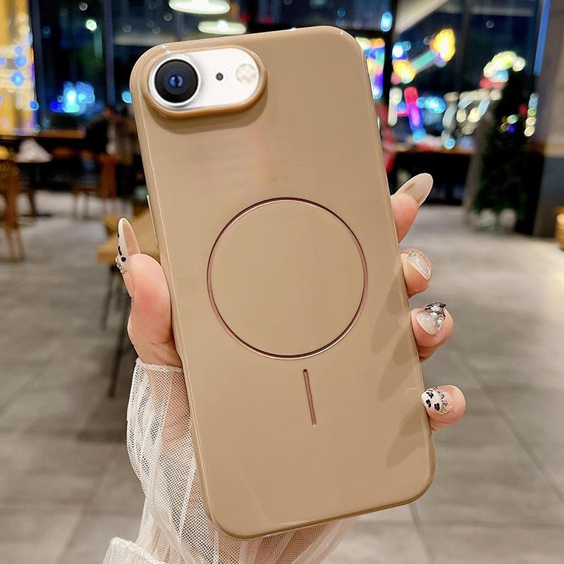For iPhone 16e Glossy TPU Shockproof MagSafe Phone Case(Desert Gold) - Shopkiz.com